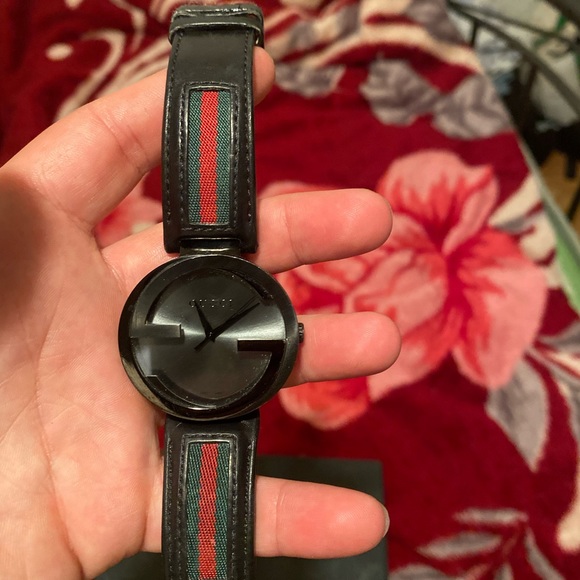 Black Gucci interlocking men’s watch